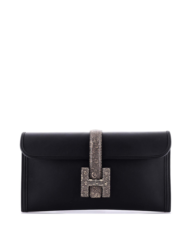 PRE-OWNED HERMES PRE-OWNED HERMES 29 JIGE ELAN CLUTCH SWIFT WITH LIZARD