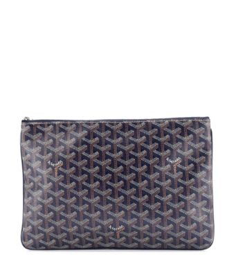 Pre-Owned Goyard Mm Senat Zip Pouch Coated Canvas