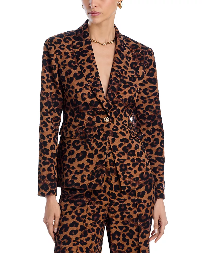 Aqua Leopard Print Blazer