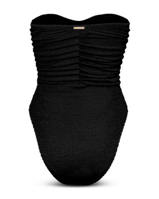 Textured Ruched One Piece Swimsuit