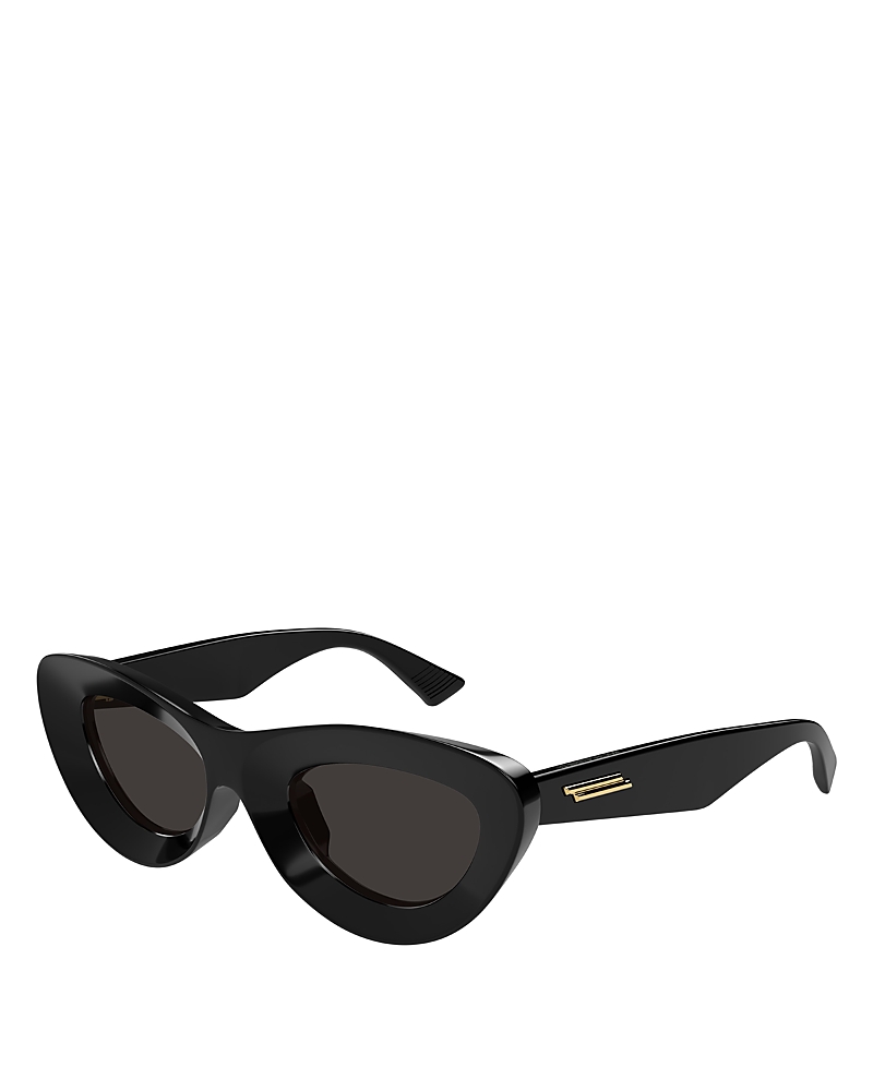 Bottega Veneta Ribbon Plastic Cat-eye Sunglasses In Black Black Grey