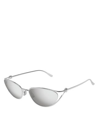 Bottega Veneta - Knot Cat Eye Metal Mirrored Sunglasses, 57mm