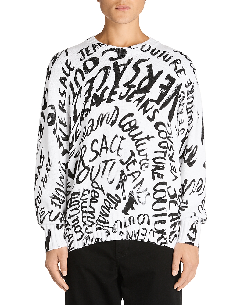VERSACE JEANS COUTURE REGULAR FIT LOGO PRINT SWEATER
