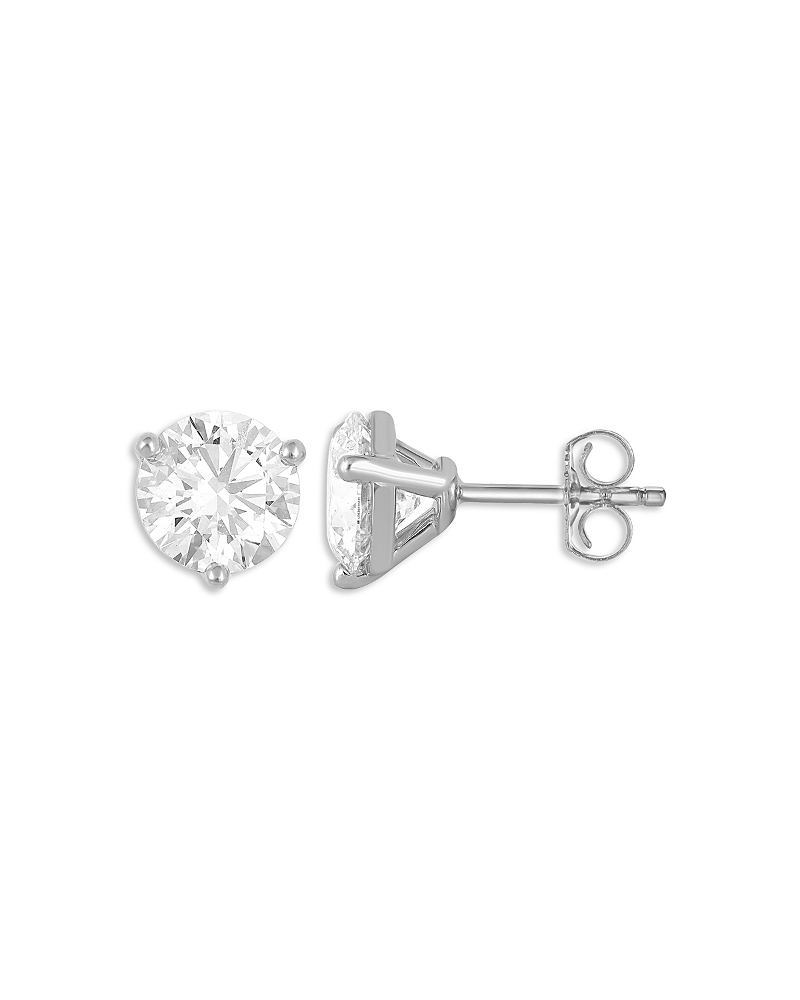 Bloomingdale's Fine Collection Certified Lab Grown Diamond Stud Earrings In 18k White Gold, 5.0 Ct. T. W. In White