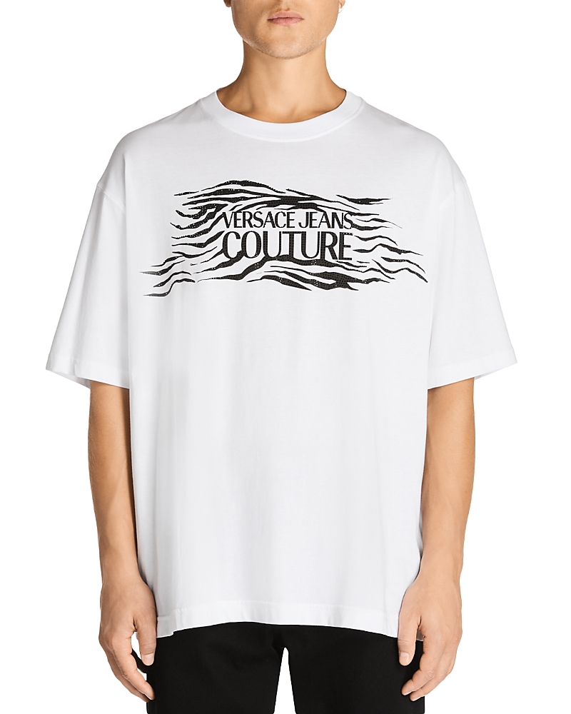 Shop Versace Jeans Couture Graphic Logo Tee In White