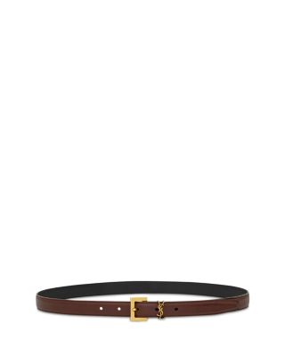 SAINT LAURENT - Cassandre Thin Belt In Smooth Leather