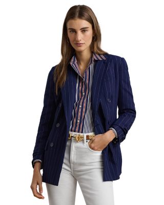 Ralph Lauren - Pinstripe Double Breasted Twill Blazer