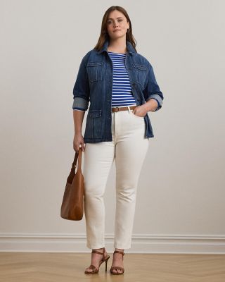 Plus High Rise Straight Ankle Jeans