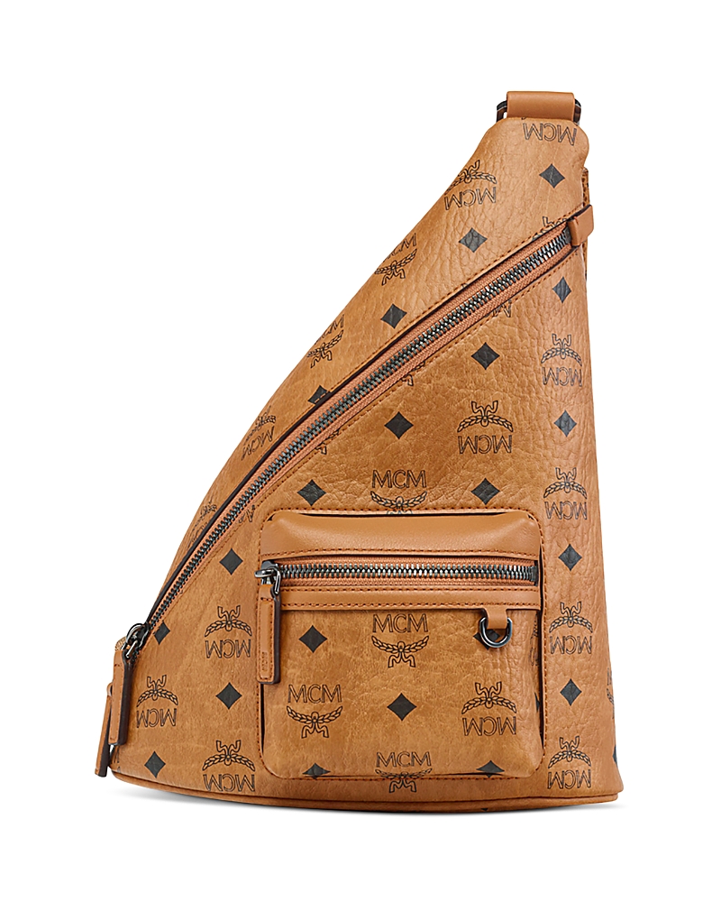 Mcm Aren Visetos Faux Leather Sling Bag