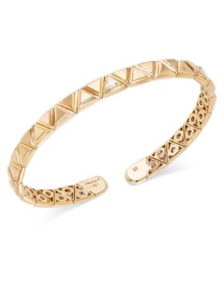 Marina B - 18K Yellow Gold Triangoli Diamond Small Bangle Bracelet