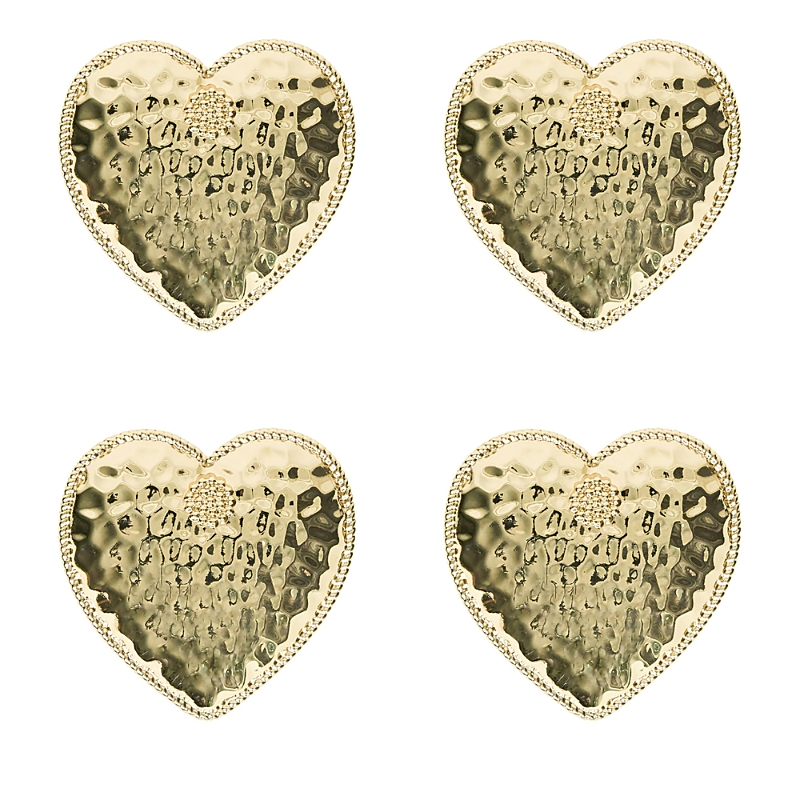 Juliska Heart Napkin Rings, Set Of 4 In Gold