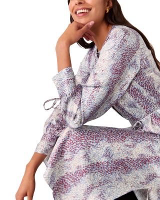 Mottled Snake Print Midi Dress