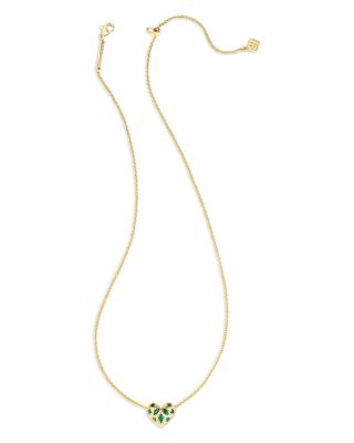 Holland 14K Gold Plated Mixed Cut Stone Heart Pendant Necklace, 19" 