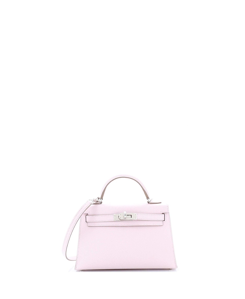 Pre-Owned Hermes Kelly 20 Handbag Pink Epsom with Palladium Hardware