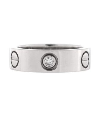 Pre-Owned Cartier Love 3 Diamonds Band Ring 18K White Gold with Diamond