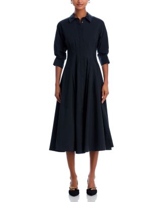 Jazz Poplin Pintuck Midi Dress