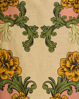 Delicate Flower Linen Arabesque Skirt