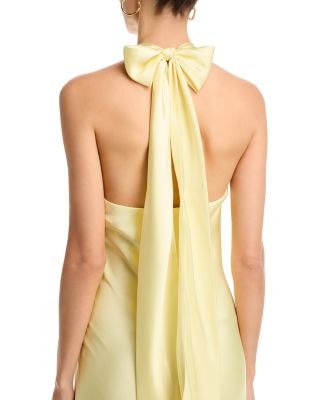 Charmeuse Halter Neck Long Dress - Exclusive