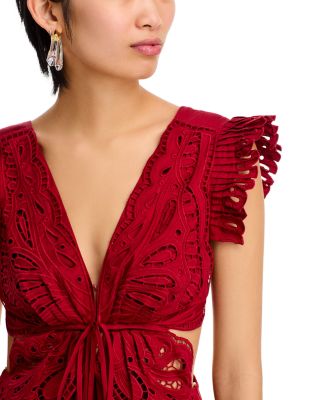 Red Butterfly Midi Dress