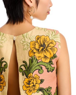 Delicate Flower Linen Arabesque Top