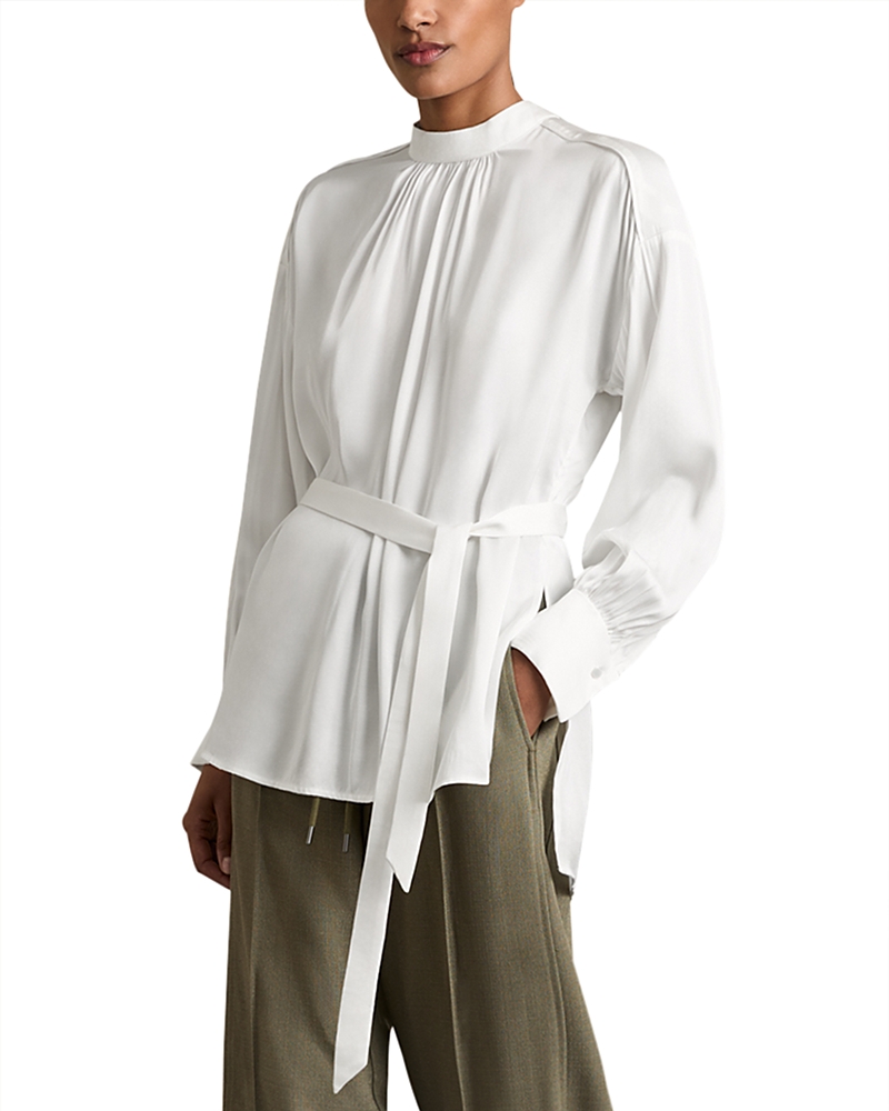 Reiss Lina High/low Top In Ivory