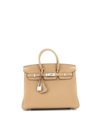 Pre-Owned Hermes Pre-Owned Hermes Birkin 25 Handbag Brown Togo with Palladium Hardware