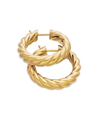 Sculpted Cable Hoop Earrings in 18K Yellow Gold, 25.4mm