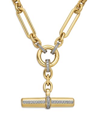 David Yurman - Lexington Chain Necklace in 18K Yellow Gold with Diamonds, 18"