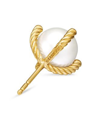 18K Yellow Gold Solari Stud Earrings with Cultured Freshwater Pearls & Diamonds