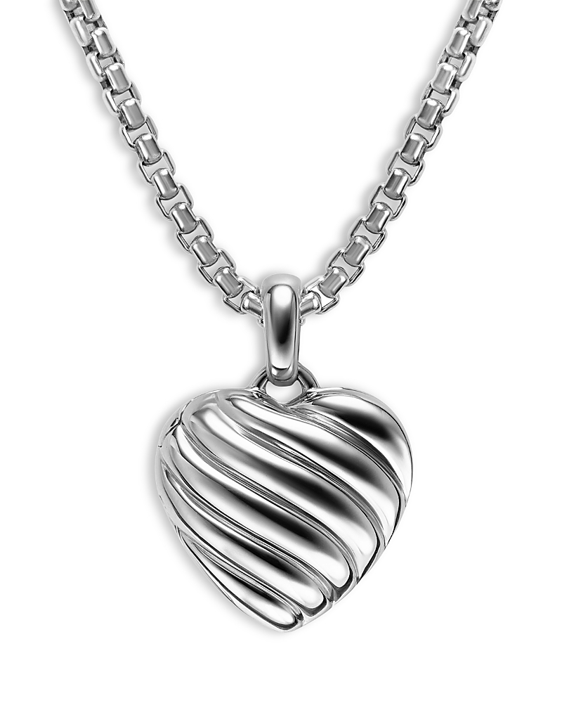 David Yurman Sculpted Cable Heart Locket in Sterling Silver, 23mm