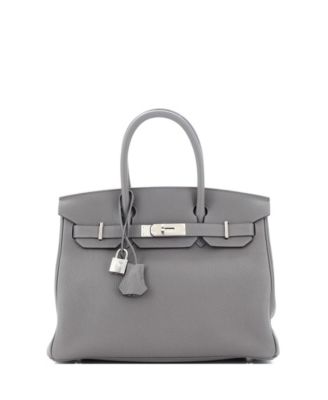Pre-Owned Hermes Pre-Owned Hermes Birkin 30 Handbag Grey Togo with Palladium Hardware