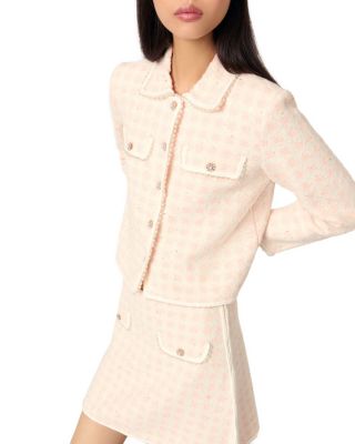 Tweed Effect Knit Jacket