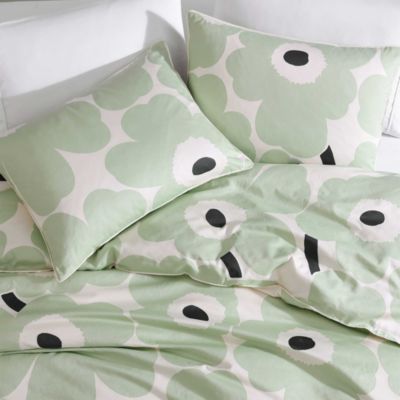 Unikko Cotton 3 Piece Duvet Cover Set, Full Queen