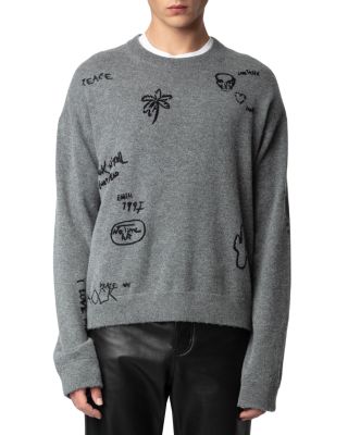 Zadig & Voltaire - Marko Merino Wool & Cashmere Embroidered Loose Fit Sweater