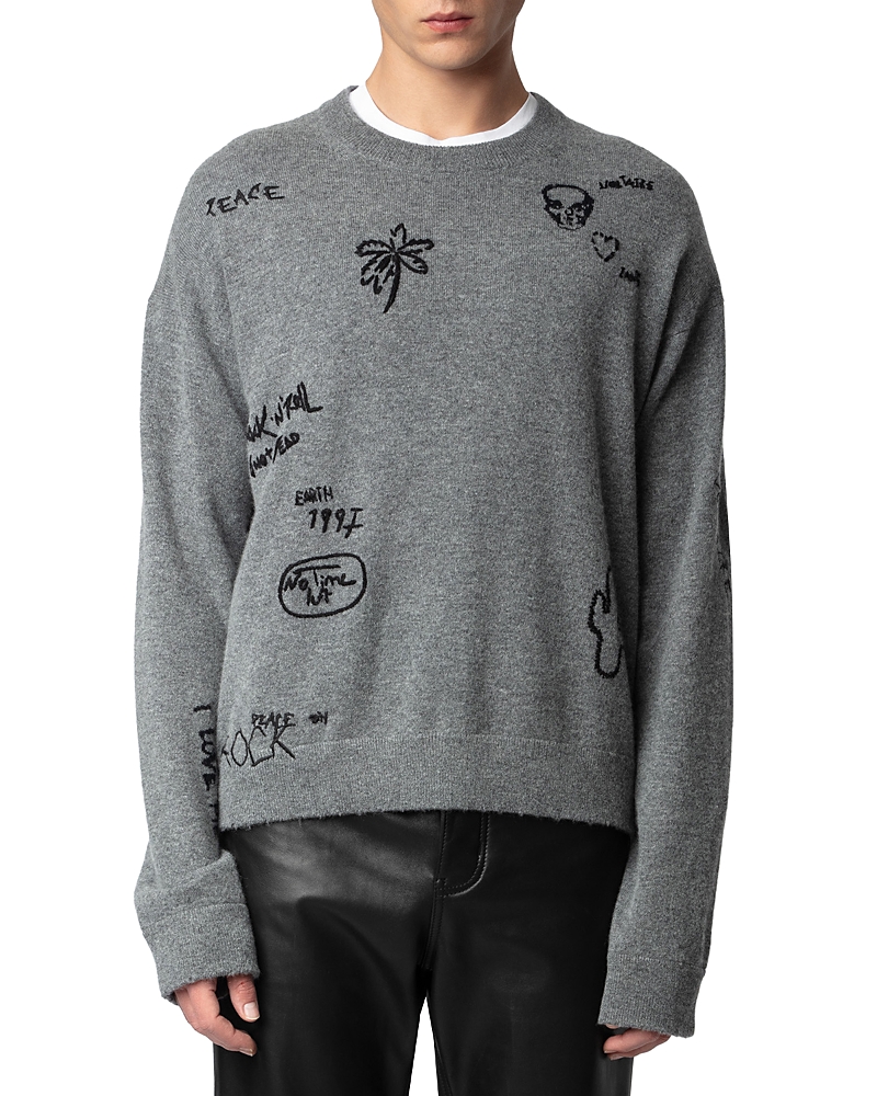 Zadig & Voltaire Marko Sweater In Gris Moyen