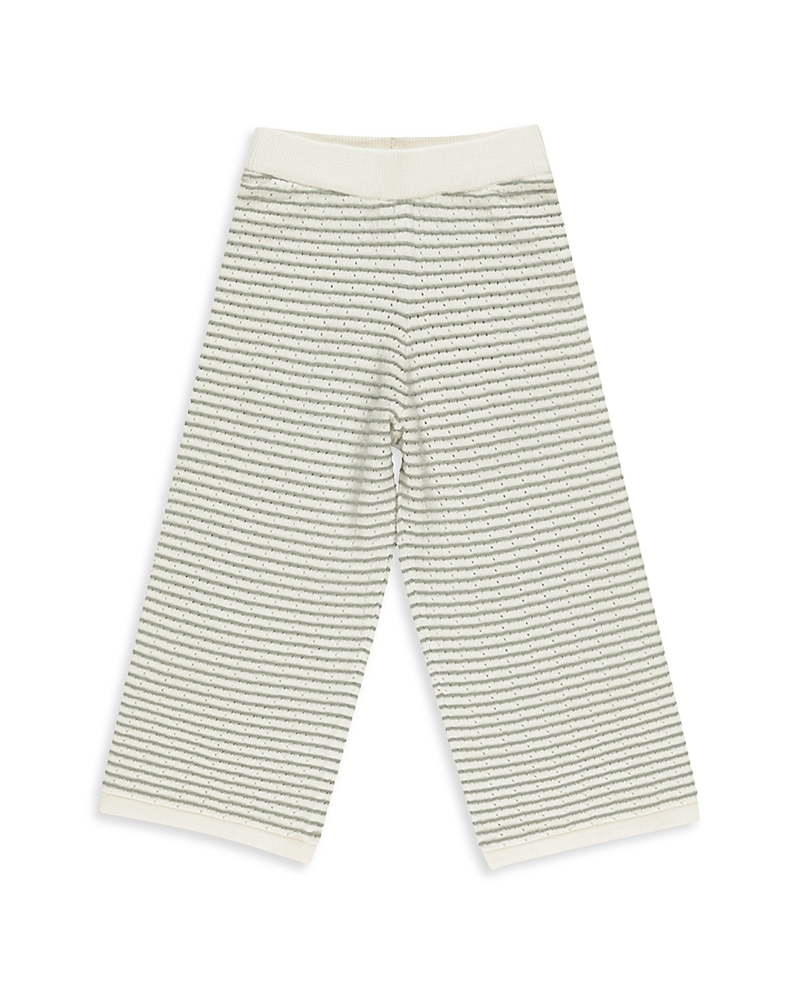 Rylee + Cru Girls' Knit Striped Wide Leg Pants - Little Kid In Ivory