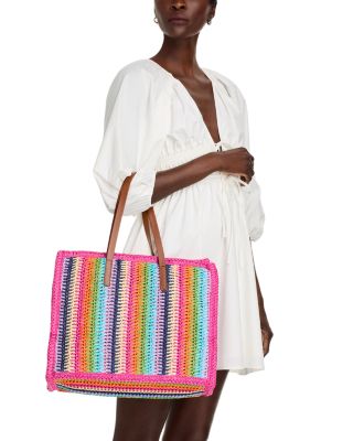 Large Multicolor Raffia Tote Bag - Exclusive