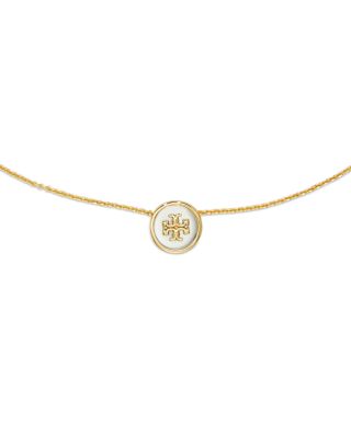 Kira Double T Circle Pendant Necklace in Silver & 18K Gold Plated, 16"