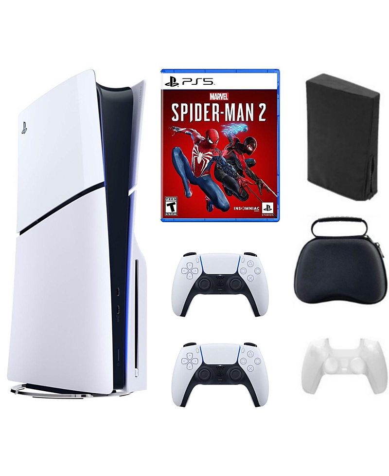 Sony PS5 - Playstation 5 Slim Disc Bundle With Accessories, Extra Controller and Spiderman Game