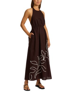 Embroidered Halter Dress