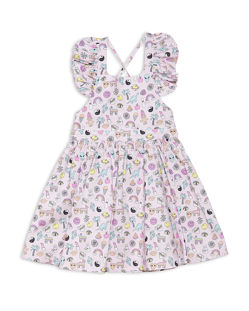 Worthy Threads Girls Ruffle Sleeve Dress In Light Pink