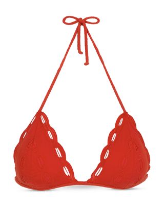 Eyelet Naya Triangle Bikini Top & Basic Full Bottom