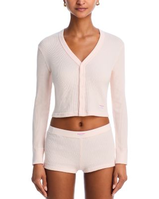 Cropped Waffle Cardigan