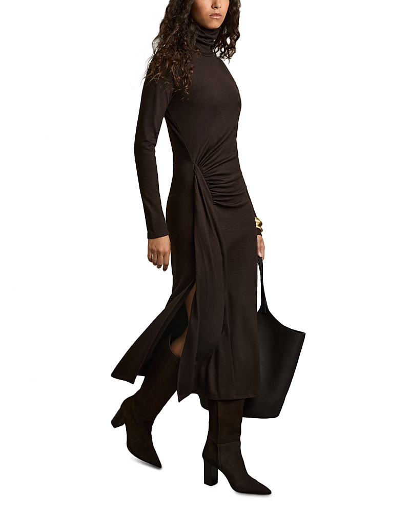 Reiss Nile Wool Jersey Midi Dress In Brown