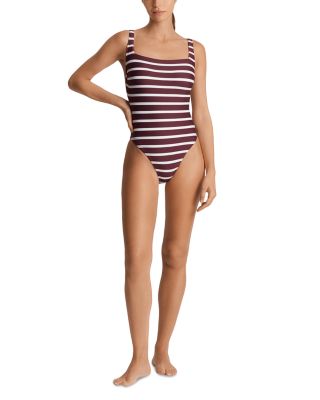 Low Back Striped Swimsuit