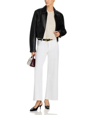 Le Slim Palazzo High Rise Wide Leg Jeans in White