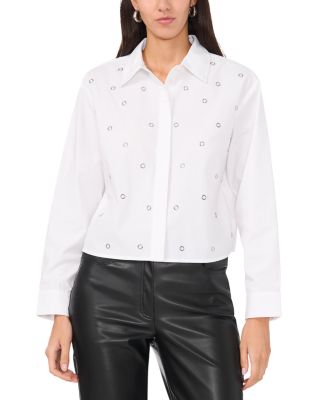 VINCE CAMUTO - Grommet Cropped Shirt