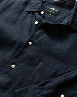 North River Slim Fit Printed Linen Shirt