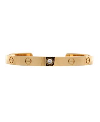 Pre-Owned Cartier Love 1 Diamond Cuff Bracelet 18K Gold with Diamond
