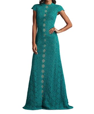 Tadashi Shoji Etters Scalloped Illusion Gown